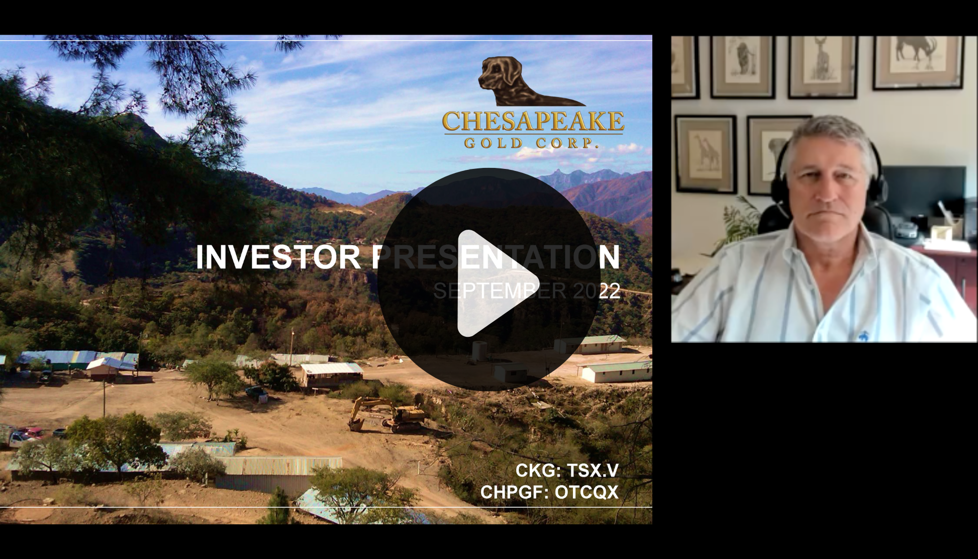 Chesapeake Gold Corp TSXV - CKG OTCQX - CHPGF Virtual Investor Conference Battery & Precious Metals
